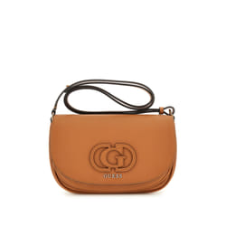 GUESS Sac à épaule brun clair pour femme - Calebra Convertible Xbody Flap Bag Cognac 314117