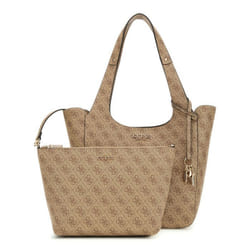 GUESS Sac à épaule brun clair marron pour femme - Calista 2 in 1 Tote Latte Logo 310915