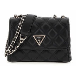 GUESS Sac à épaule bandoulière noir pour femme - Giully II Mini Compound Convertible Flap Bag 311743