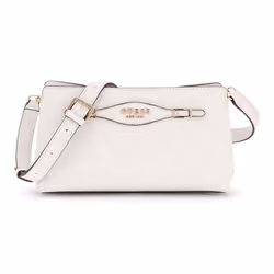 GUESS Sac à épaule bandoulière blanc vieux rose pour femme - Katya Crossbody Top Zip White Logo 311996
