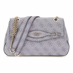 GUESS Sac à épaule gris clair gris bleu pour femme - Katya Convertible Xbody Flap Bag Slate Logo 311994