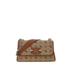 GUESS Sac à épaule brun clair marron pour femme - Neda Convertible Xbody Flap Bag Latte Logo 314435