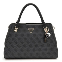 GUESS Sac à main gris foncé noir pour femme - Noelle II Luxury Satchel Coal Logo 310610