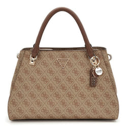 GUESS Sac à main brun clair marron pour femme - Noelle II Luxury Satchel Latte Logo / Brown 310593