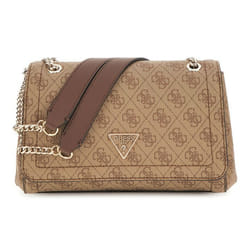 GUESS Sac à épaule brun clair marron pour femme - Noelle II Convertible Xbody Flap Bag Latte Logo / Brown 310873