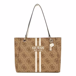 GUESS Sac à épaule brun clair marron pour femme - Noelle II Tote Latte Logo 310635