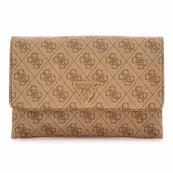 GUESS Sac à épaule bandoulière brun clair marron pour femme - Noelle II Xbody Flap Organizer Latte Logo / Brown 310896