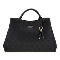 GUESS Sac à épaule noir pour femme - Phoebe Large Girlfriend Satchel Black Logo 313965