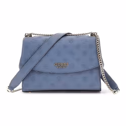 GUESS Sac à épaule gris bleu pour femme - Phoebe Convertible Xbody Flap Bag Slate Logo 314056