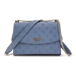 GUESS Sac à épaule gris bleu pour femme - Phoebe Convertible Xbody Flap Bag Slate Logo 314056