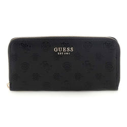 GUESS Porte-monnaie noir pour femme - Phoebe SLG Large Zip Around Wallet L Black Logo 311589