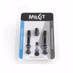milKit valve pack 35, Valve tubeless, Pneu tubeless, Noir, 35 mm, Blister