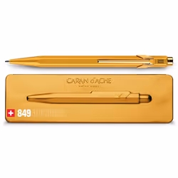 Caran d-Ache 849 Goldbar, Clip, Stylo à bille rétractable avec clip, Rechargeable, Bleu, 1 pièce(s)