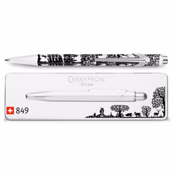 Caran d-Ache 849.754, Clip, Stylo à bille rétractable avec clip, Rechargeable, Bleu, 1 pièce(s), Moyen