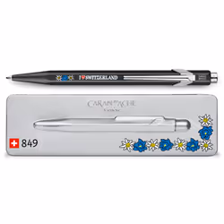 Caran d-Ache 849 Edelweiss, Clip, Stylo à bille rétractable avec clip, Rechargeable, Bleu, 1 pièce(s), Moyen