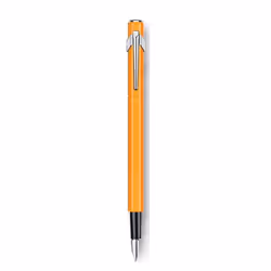 Caran d-Ache Plume Fluo, Orange, Système de remplissage cartouche, Bleu, Aluminium, Moyen, Suisse