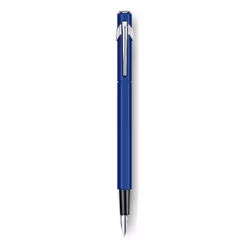 Caran d-Ache Plume Classic, Bleu, Système de remplissage cartouche, Bleu, Aluminium, Moyen, Suisse