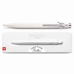 Caran d-Ache 846.502, Stylo à bille retractable avec clip, Blanc, Noir, Aluminium, Aluminium, Ambidextre