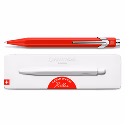 Caran d-Ache 846.570, Stylo à bille retractable avec clip, Rouge, Noir, Aluminium, Moyen, Suisse