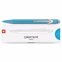 Caran d-Ache 849 COLORMAT-X, Clip, Stylo à bille rétractable avec clip, Rechargeable, Bleu, 1 pièce(s)
