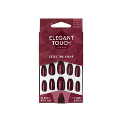 Elegant Touch STEEL THE NIGHT Ongles des mains Bordeaux Monochromatique 24 pièce(s) Ampoule