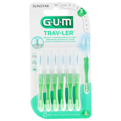 GUM Trav-Ler 6 Brossettes Interdentaires Réutilisables - Taille : 1414 : 1,1 mm