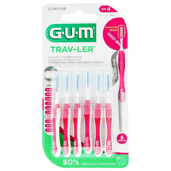 GUM Trav-Ler 6 Brossettes Interdentaires Réutilisables - Taille : 1612 : 1,4 mm