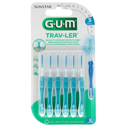 GUM Trav-Ler 6 Brossettes Interdentaires Réutilisables - Taille : 1614 : 1,6 mm