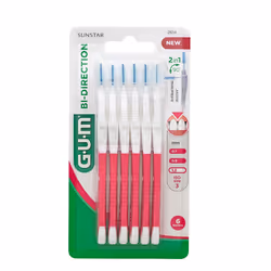 Brossette Interdentaire - Gum - Bi-Direction - 12mm - 6 unités - Rose