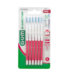 Brossette Interdentaire - Gum - Bi-Direction - 12mm - 6 unités - Rose