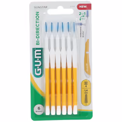 Gum Brossette Interdentaire Bi-Direction 14mm Jaune 6 unités