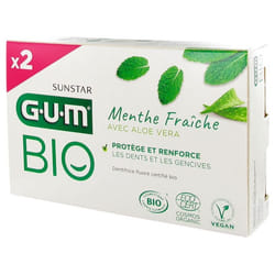 GUM Dentifrice Menthe Fraîche Aloe Vera Bio Lot de 2 x 75 ml