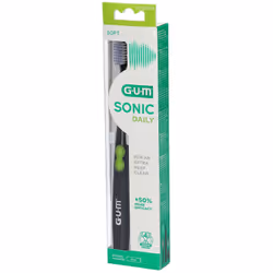 Brosses à Dents-GUM Sonic Daily Brosse à Dents Souple (Couleur : Noire)