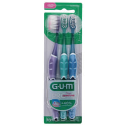 GUM Brosse à Dents Pro Sensitive 510 Trio Pack - Couleur : Violet / Vert / Bleu