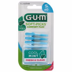 GUM Soft-Picks Comfort Flex Cool Mint 40 Unités - Taille : Small