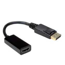 Value 12.99.3138 câble vidéo et adaptateur 0,15 m DisplayPort HDMI Type A (Standard) Noir