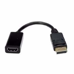 Value 12.99.3138 câble vidéo et adaptateur 0,15 m DisplayPort HDMI Type A (Standard) Noir