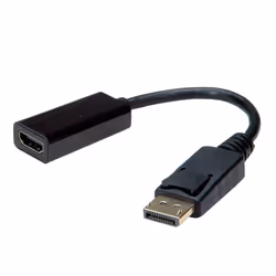 Value 12.99.3138 câble vidéo et adaptateur 0,15 m DisplayPort HDMI Type A (Standard) Noir