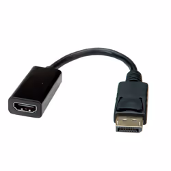 Value 12.99.3138 câble vidéo et adaptateur 0,15 m DisplayPort HDMI Type A (Standard) Noir - Vue supplémentaire 4