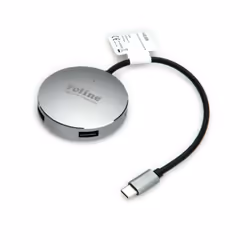 ROLINE 14.02.5036 hub & concentrateur USB 3.2 Gen 1 (3.1 Gen 1) Type-C 5000 Mbit/s Noir, Acier inoxydable