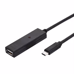 Value 12.99.1114, 20 m, USB A, USB C, USB 2.0, Noir