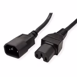 Value 19.99.1123 câble électrique Noir 3 m Coupleur C14 Coupleur C15