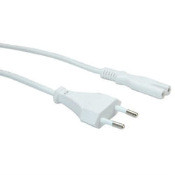 Value 19.99.2090 câble électrique Blanc 1 m CEE7/16 Coupleur C7