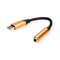 ROLINE 12.03.3223, Noir, Or, USB C, 3,5mm, 0,13 m, Mâle, Femelle