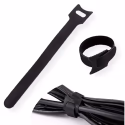 Value 25.99.5240 serre-câbles Attache-câbles à crochets et à boucles Noir 20 pièce(s)