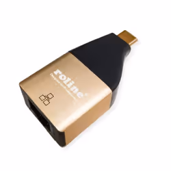 ROLINE 12.02.1111, USB Type C, RJ-45, Noir, Or