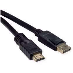 ROLINE 11.04.5777, 10 m, HDMI Type A (Standard), DisplayPort, Mâle, Mâle, Droit