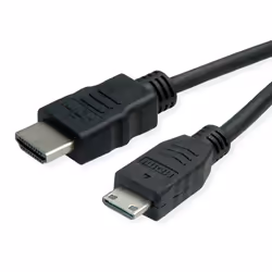 ROLINE 11445580, 2 m, HDMI Type A (Standard), HDMI Type C (Mini), Compatibilité 3D, Canal de retour audio (ARC, Audio Return  ...