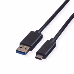 Secomp 11.44.9011, 1 m, USB A, USB C, USB 3.2 Gen 1 (3.1 Gen 1), 5000 Mbit/s, Noir