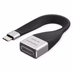 ROLINE 12033240, 0,13 m, USB Type-C, DisplayPort, Mâle, Femelle, Droit